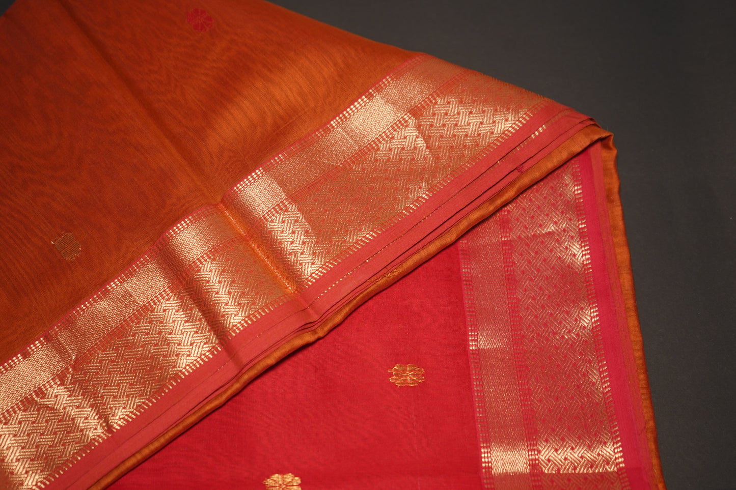 Kritrim Red |Cotton Silk Saree