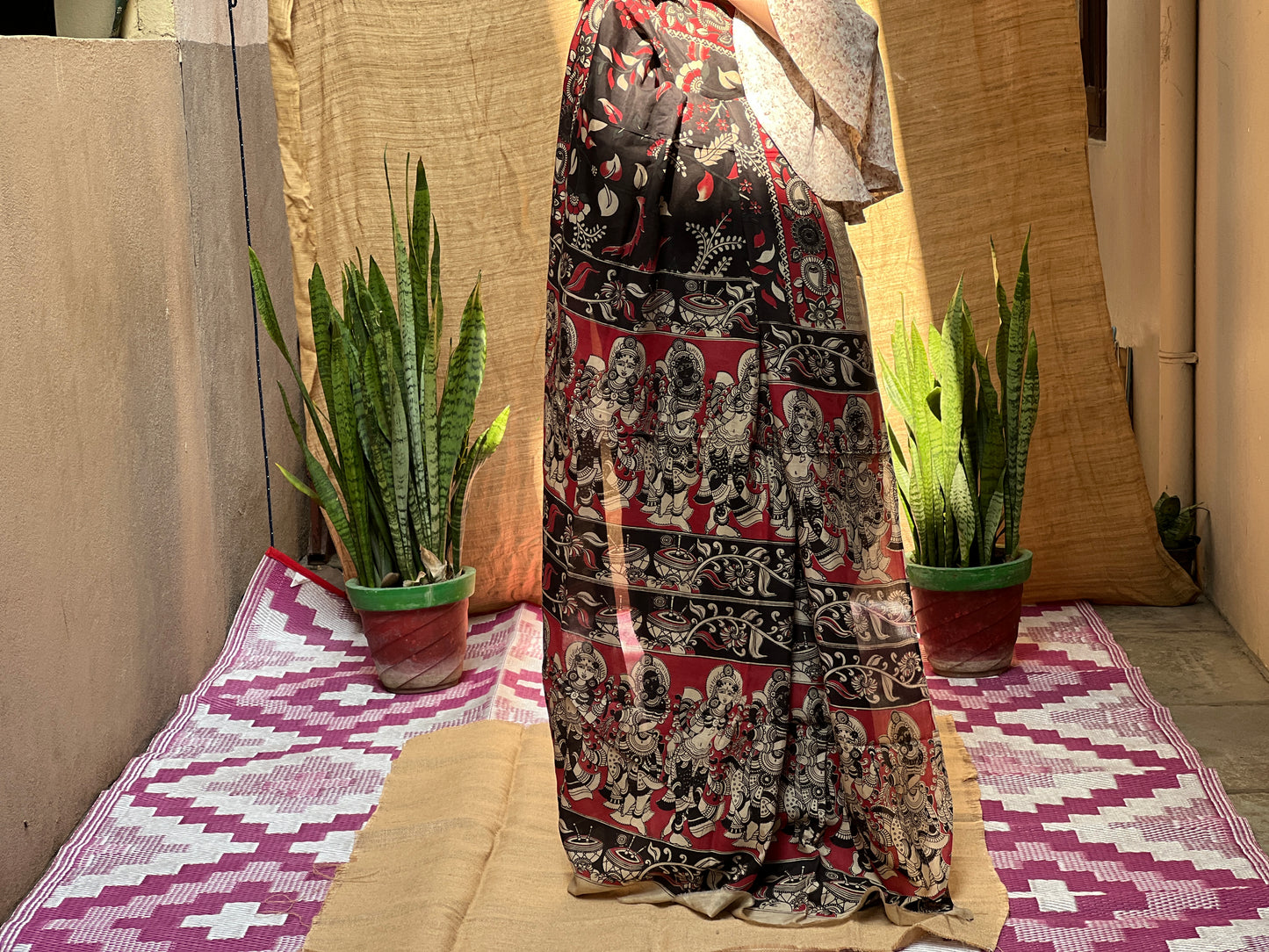 Black Kalamkari | Honnesha Handloom
