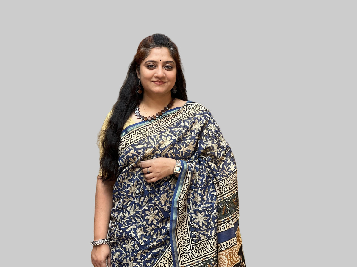 Bagru Print Blue | Honnesha Handloom