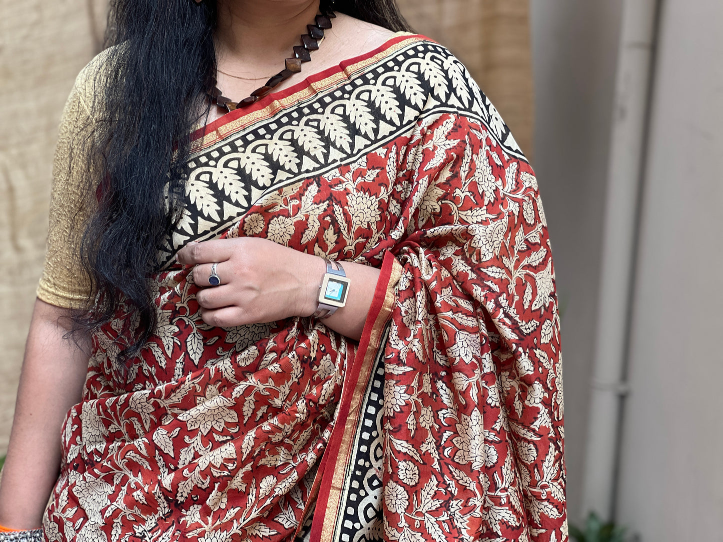 Bagru Print Black & Red | Honnesha Handloom