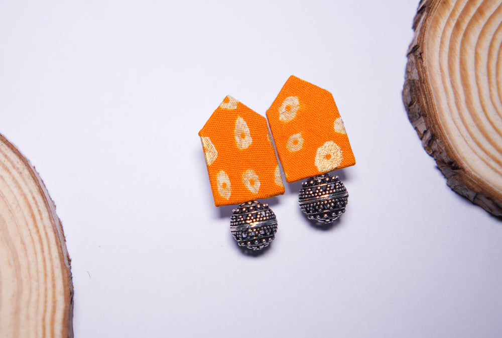 Boho Flair | Apricot Orange| Handcrafted Earrings