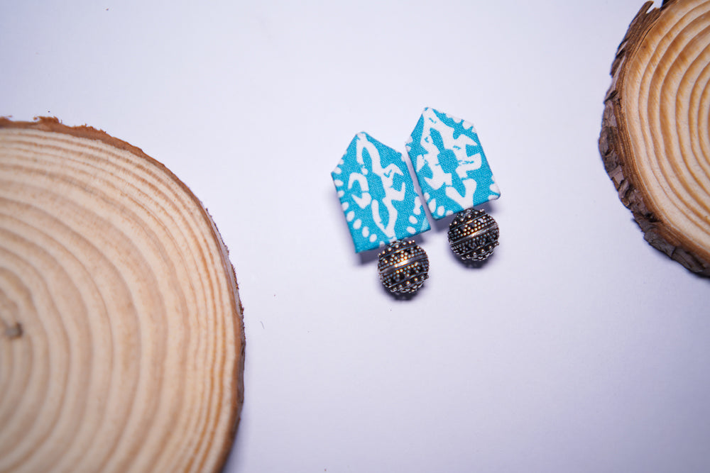 Boho Flair |Berry Blue Floral| Handcrafted Earrings