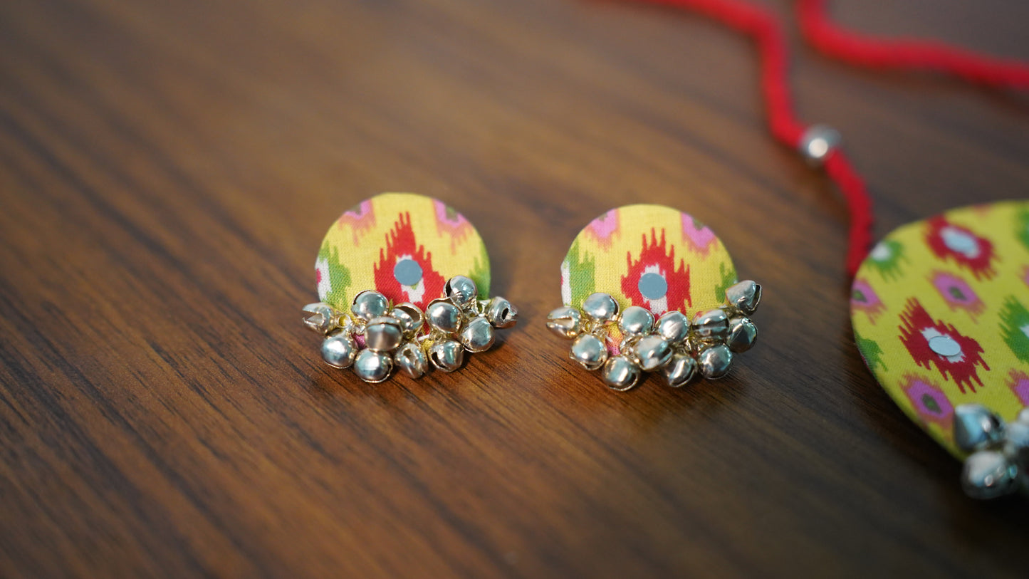 Fabric Fusion | Multicolour | Handcrafted Set | Necklace Earrings Bangles