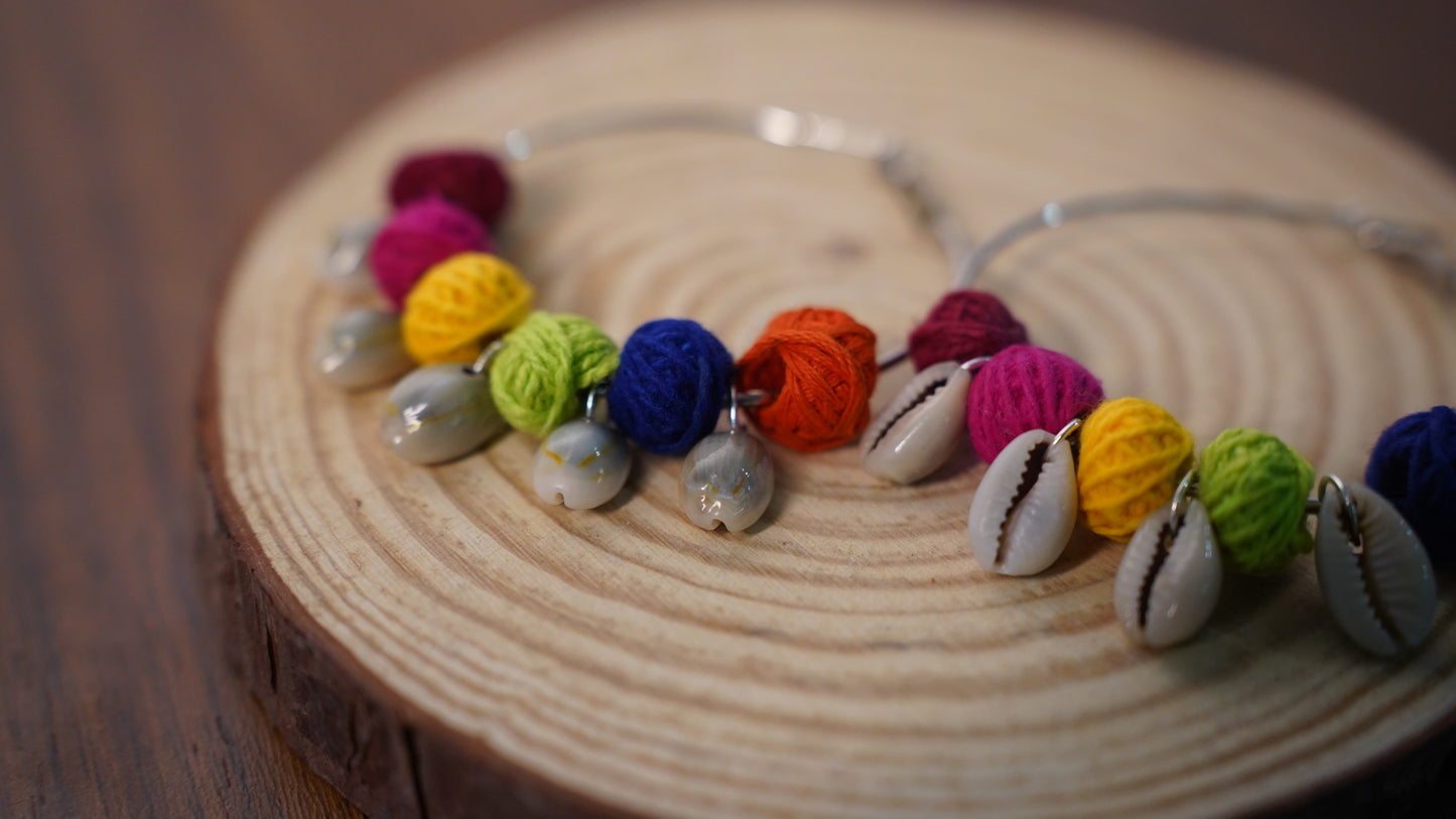 Textile Treasure |Circle | Multi Colour | Handcrafted Earrings