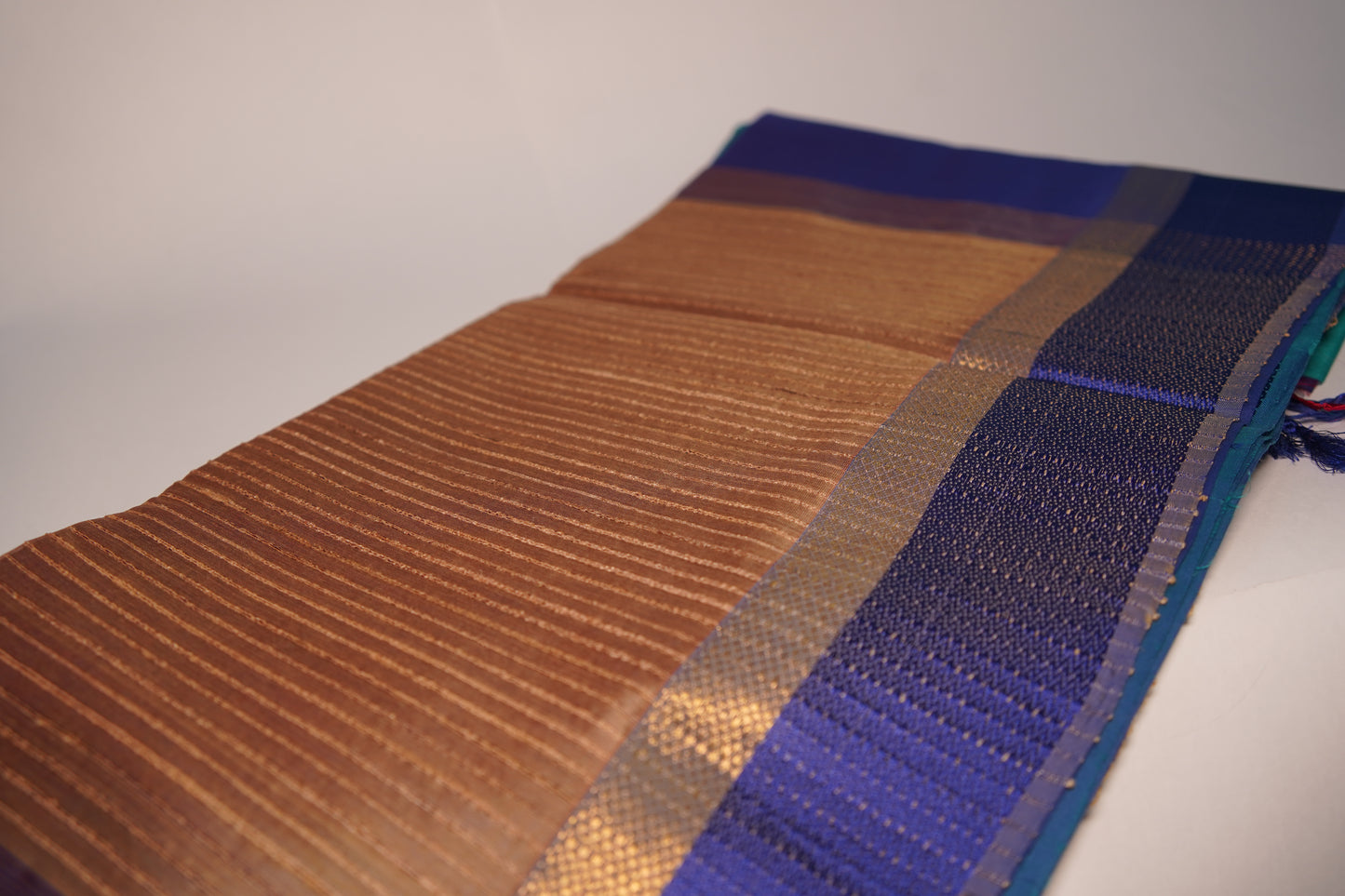 Swarna | Peacock Green Blue | Cotton Silk Saree