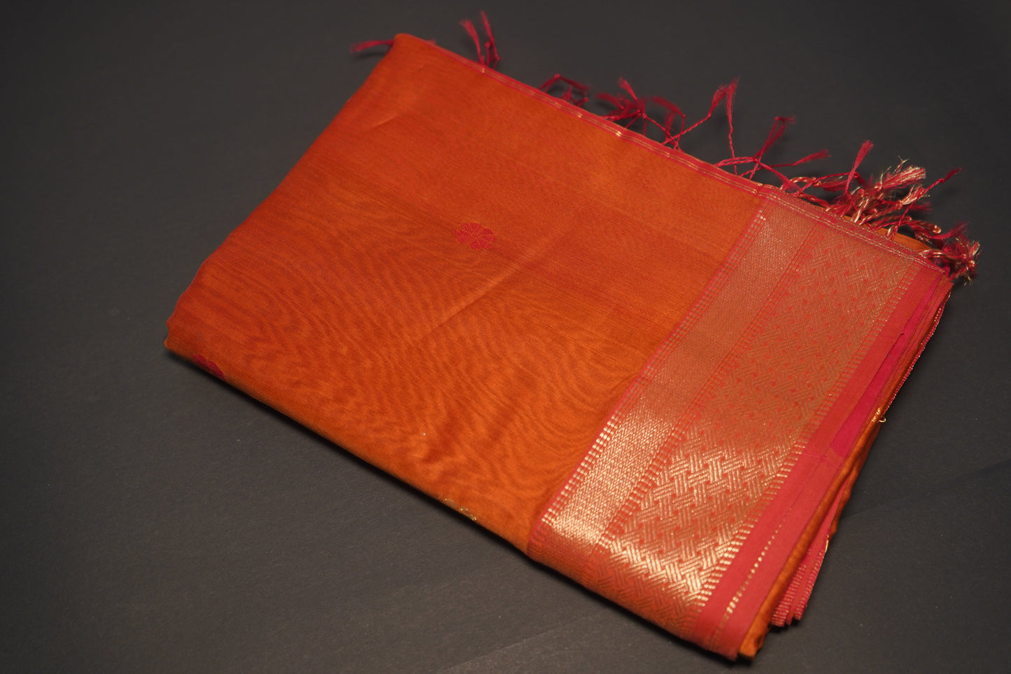 Kritrim Red |Cotton Silk Saree