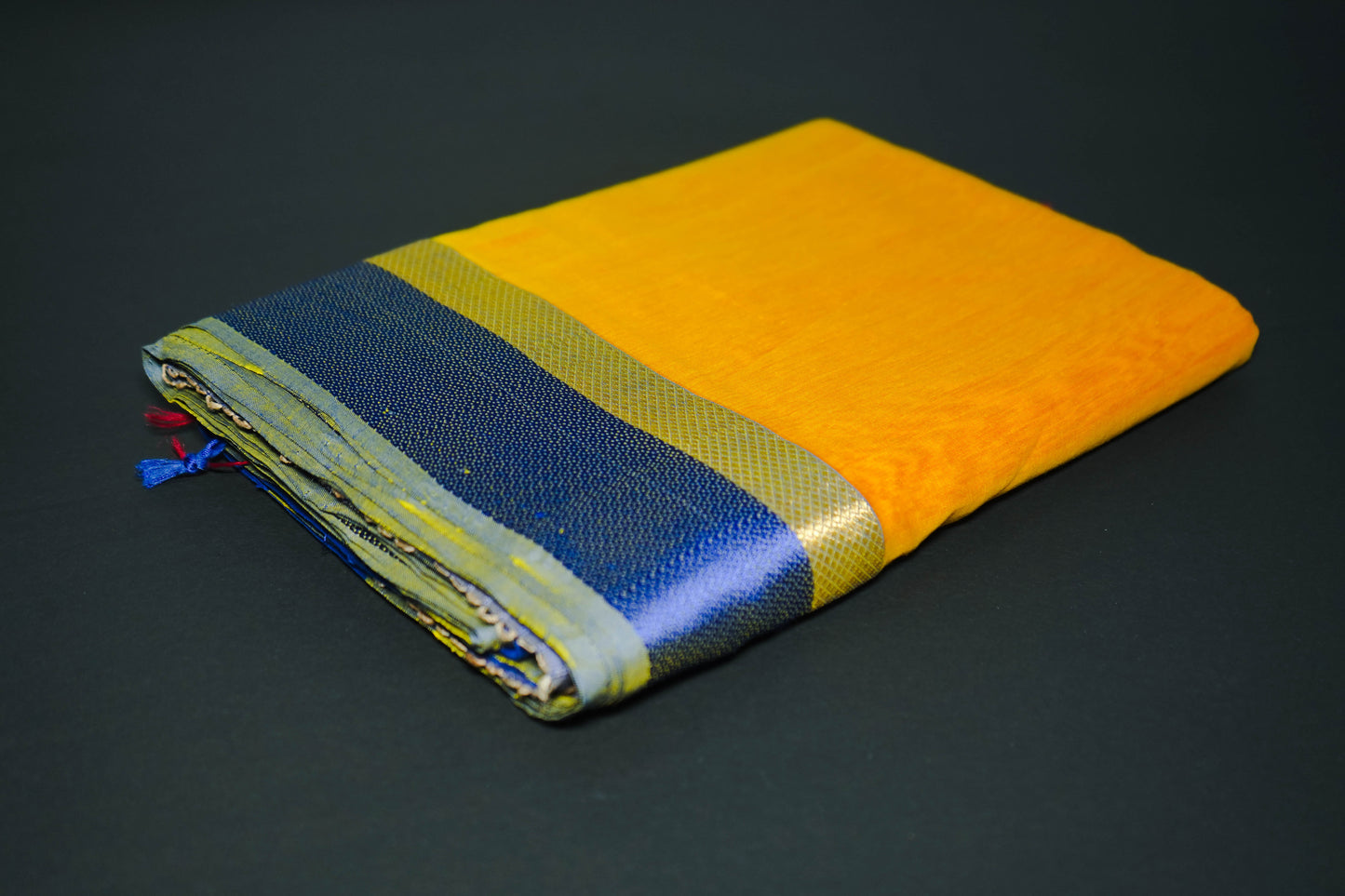 Swarna | Yellow- Blue Border