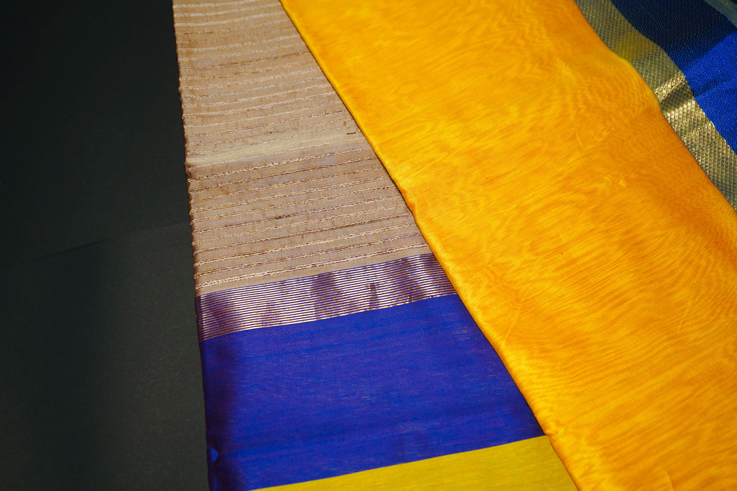 Swarna | Yellow- Blue Border