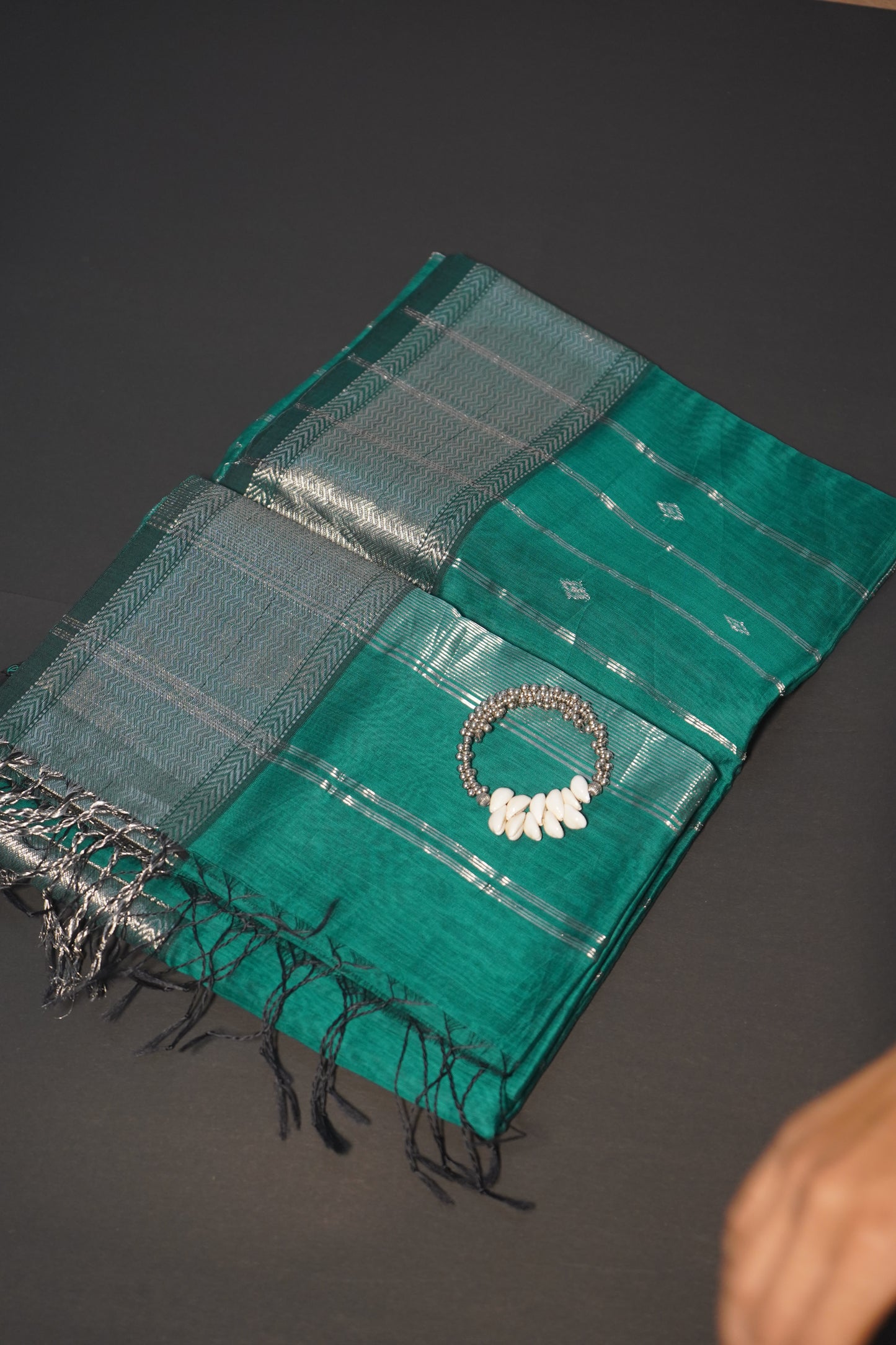 Virasat Rich Turquoise Green | Honnesha Cotton Silk Saree
