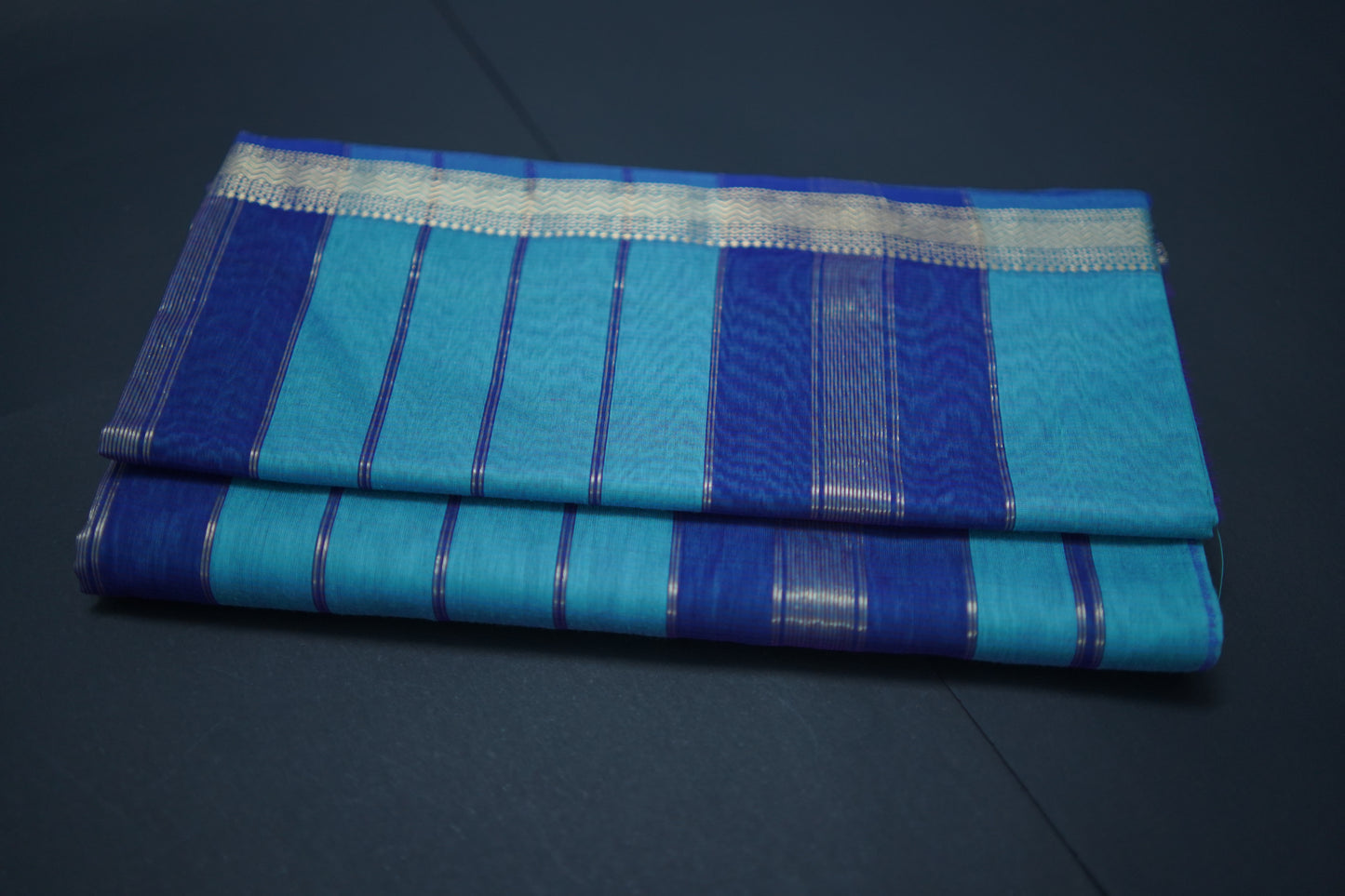 Orchid Blue Cotton Silk Handloom Saree
