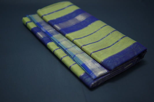 Orchid Green Cotton Silk Handloom Saree