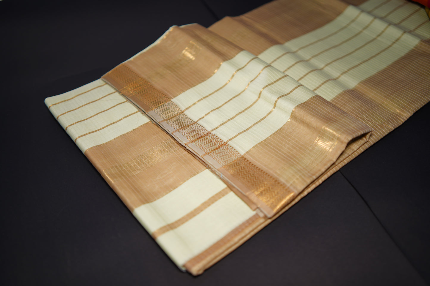 Orchid Cream Cotton Silk Handloom Saree