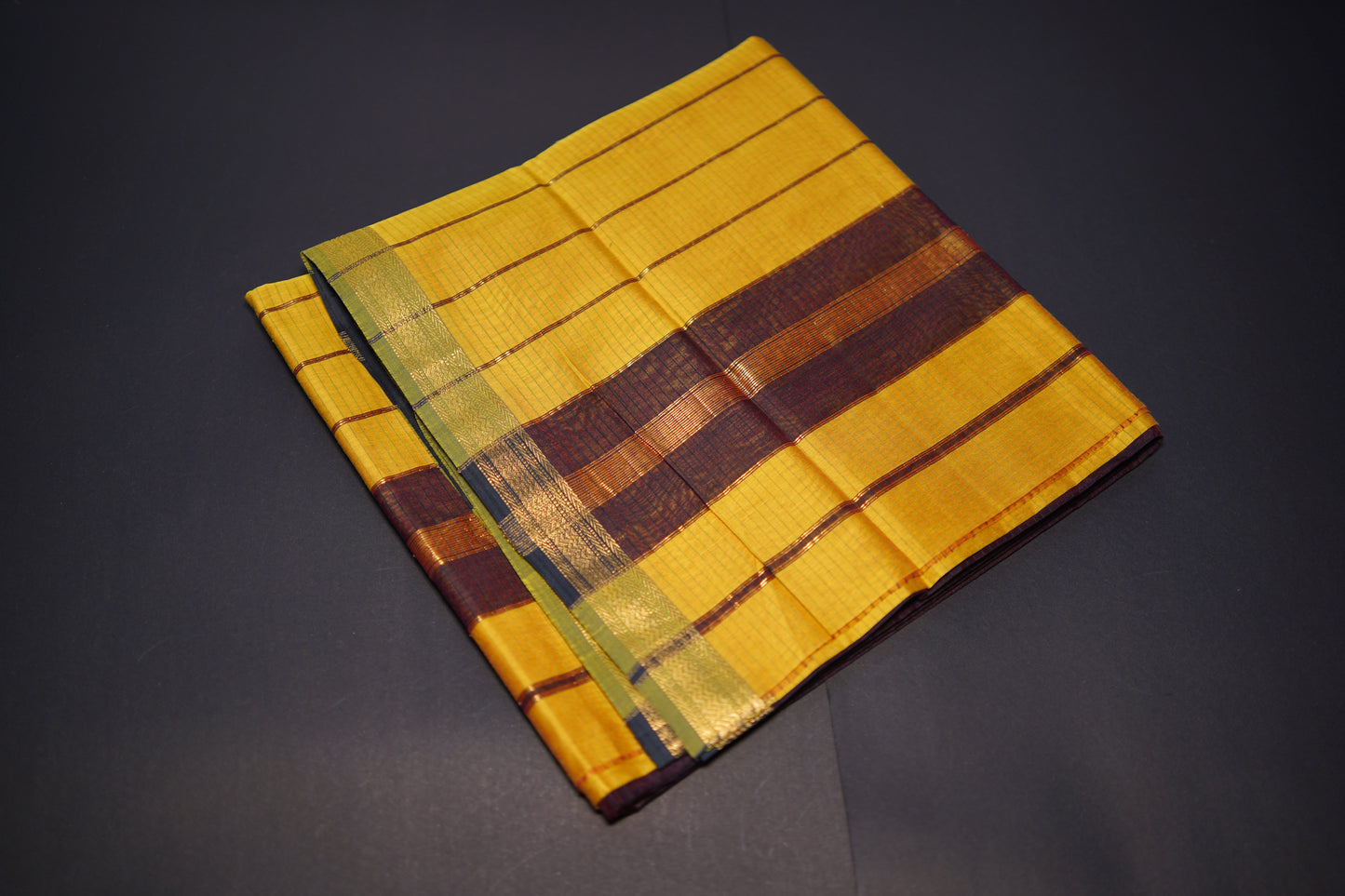 Orchid Pineapple Yellow Cotton Silk Handloom Saree