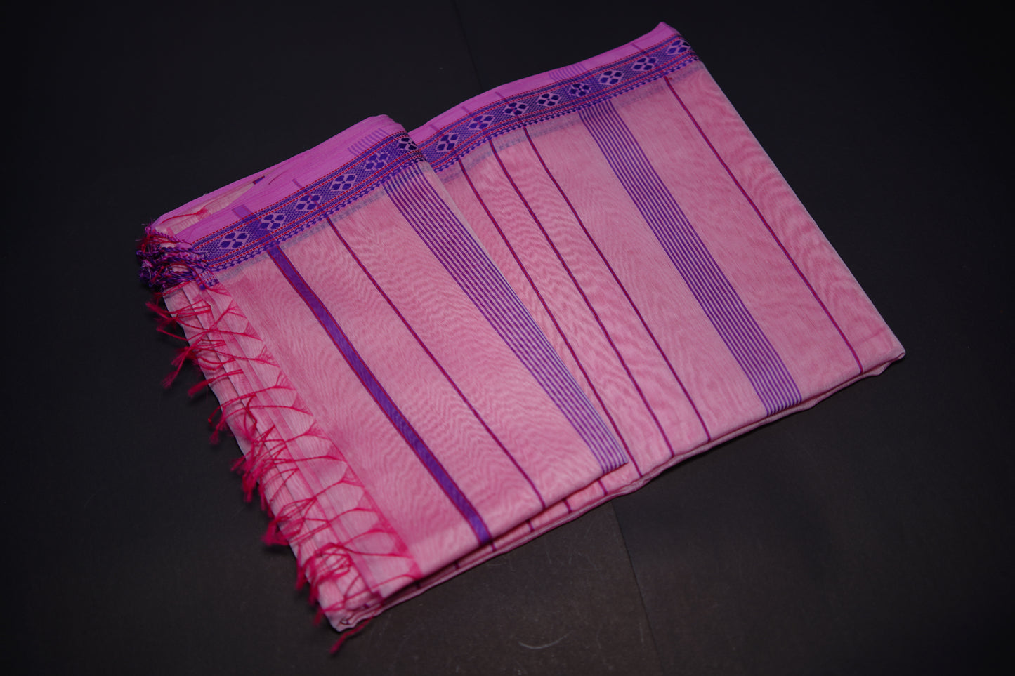 Tulip Pink Silk Cotton Handloom Saree