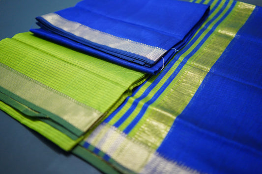 Adya Royal Blue | Honnesha Silk Cotton Handloom Suit Material