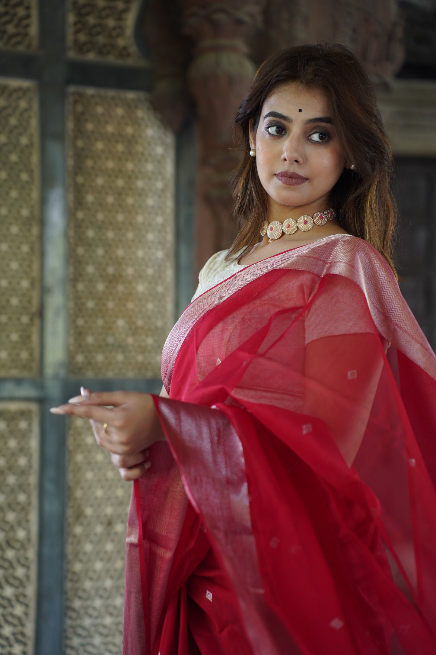 Virasat Red | Honnesha Cotton Silk Saree