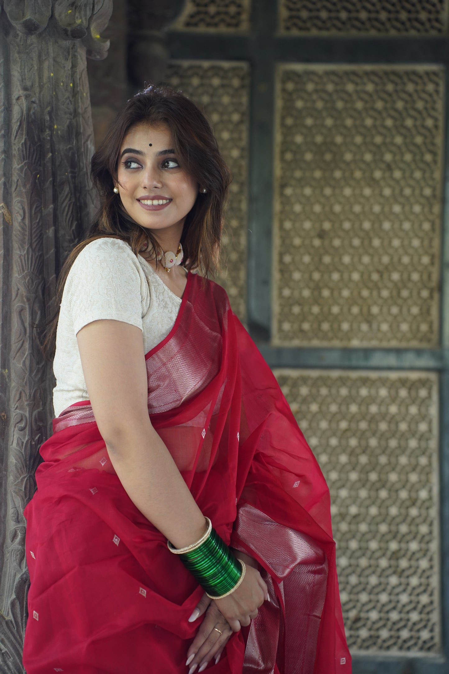 Virasat Red | Honnesha Cotton Silk Saree