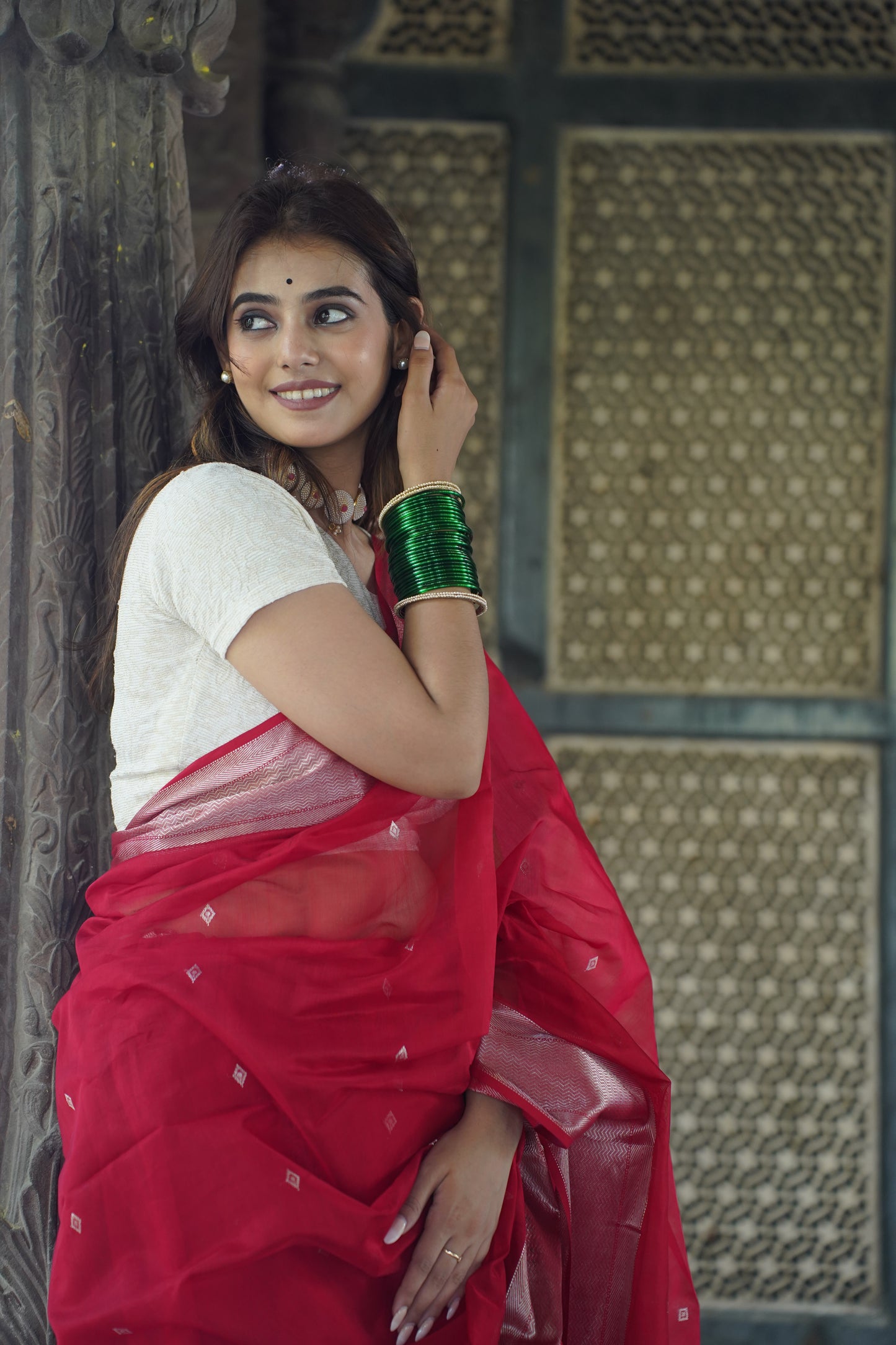 Virasat Red | Honnesha Cotton Silk Saree