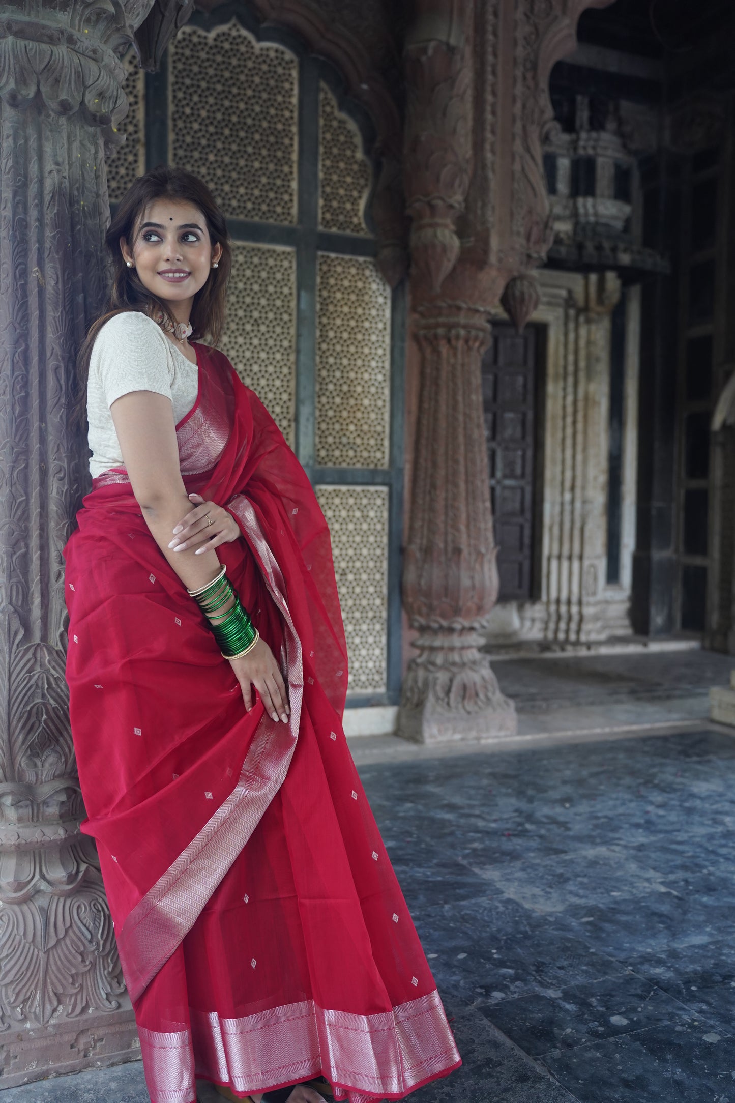 Virasat Red | Honnesha Cotton Silk Saree