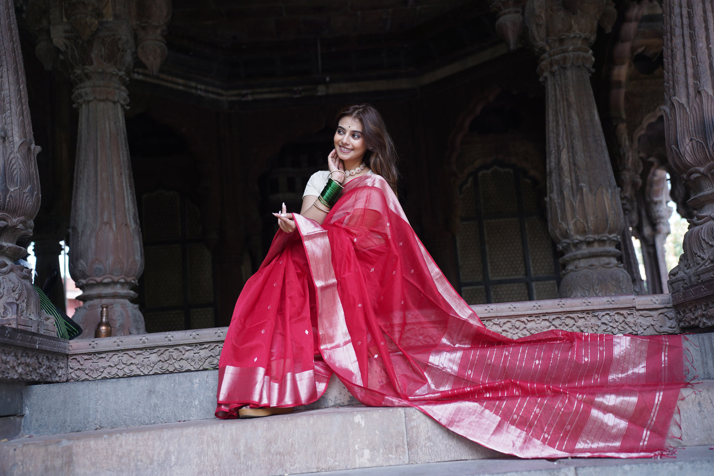 Virasat Red | Honnesha Cotton Silk Saree