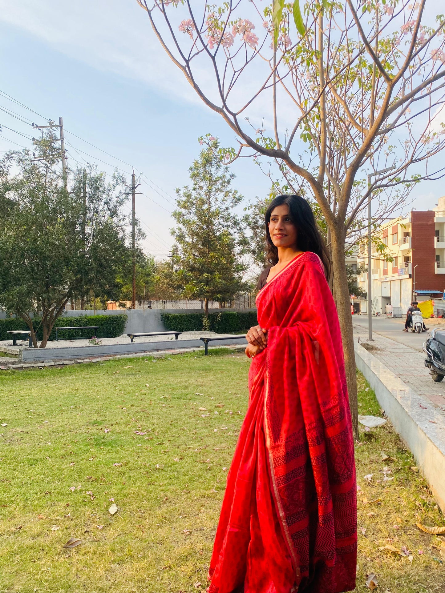 Pink Bagh Hand Block Print Handcrafted Chanderi Saree