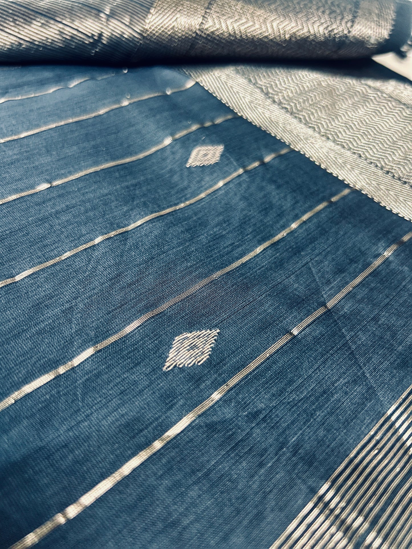 Virasat Bright Grey| Honnesha Cotton Silk Saree