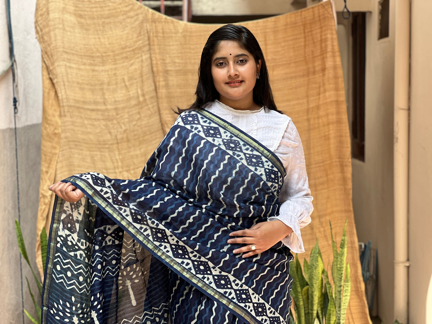 Indigo Print | Honnesha Saree