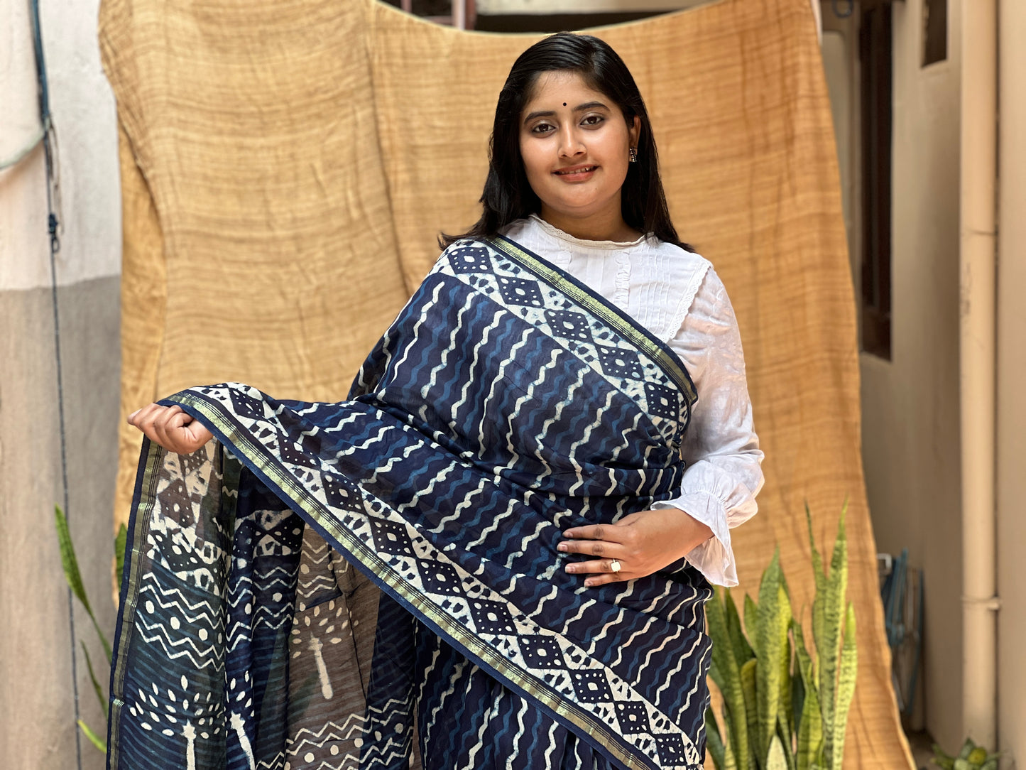 Indigo Print | Honnesha Saree