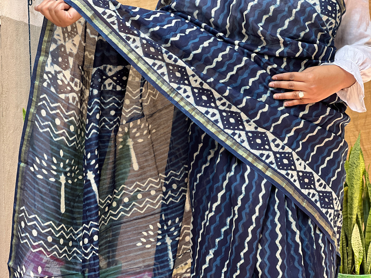 Indigo Print | Honnesha Saree
