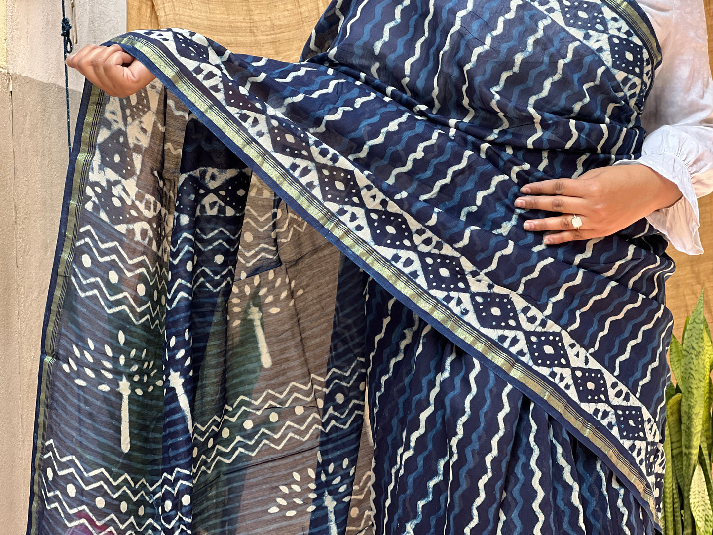 Indigo Print | Honnesha Saree