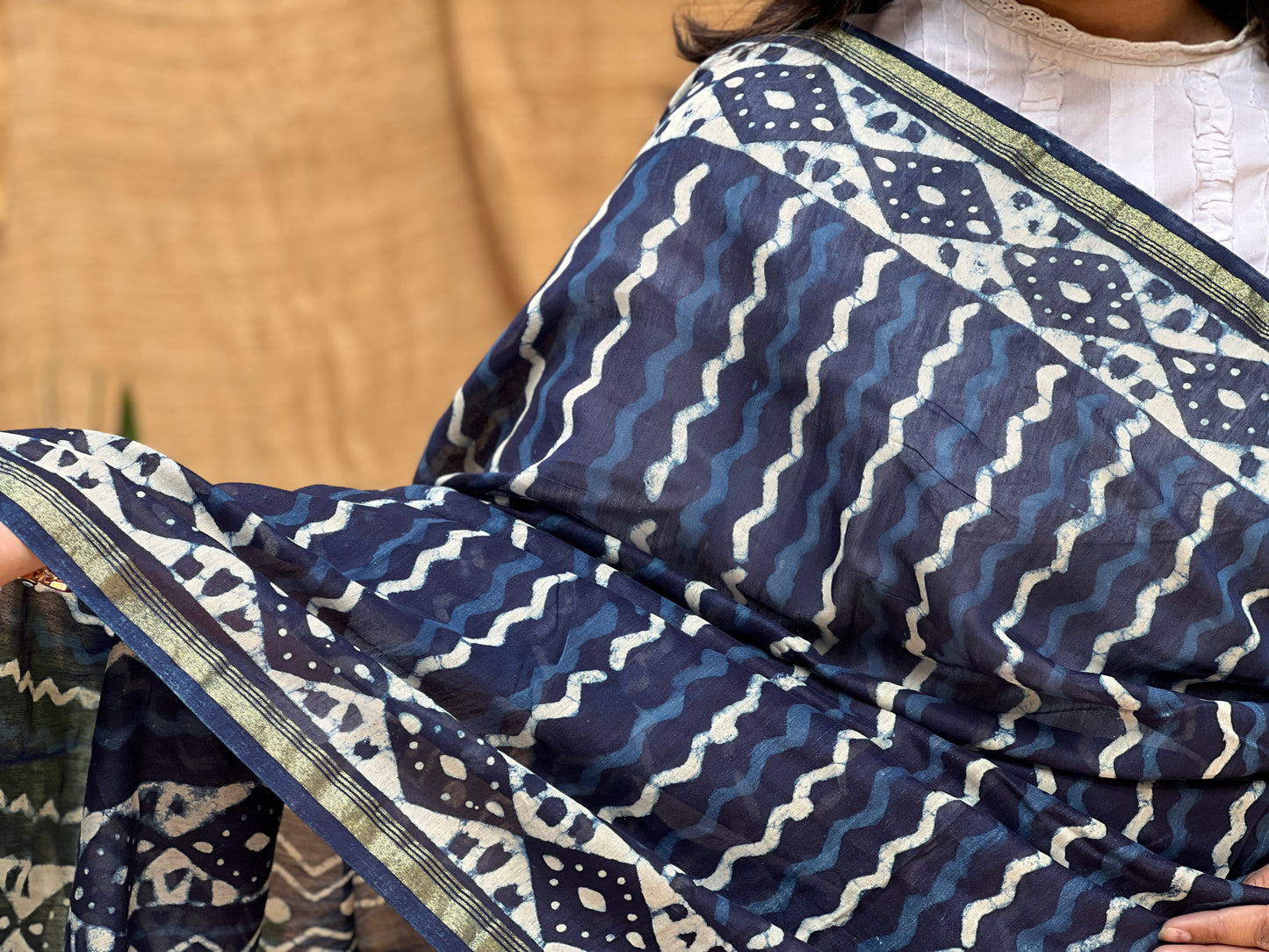 Indigo Print | Honnesha Saree