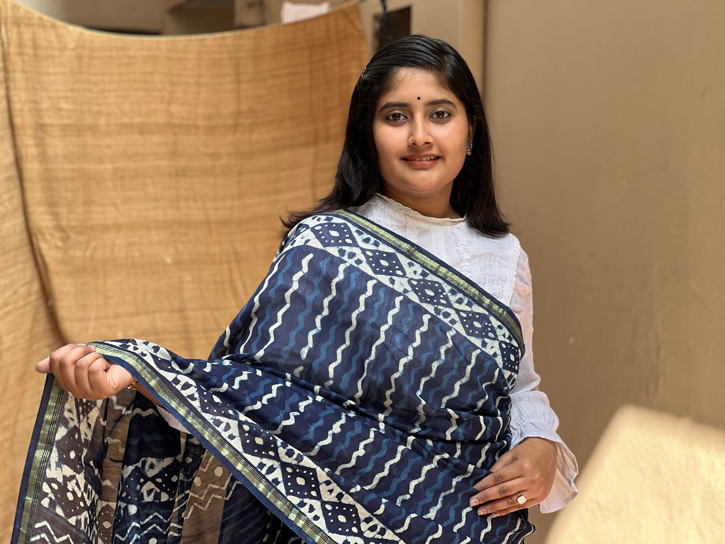 Indigo Print | Honnesha Saree
