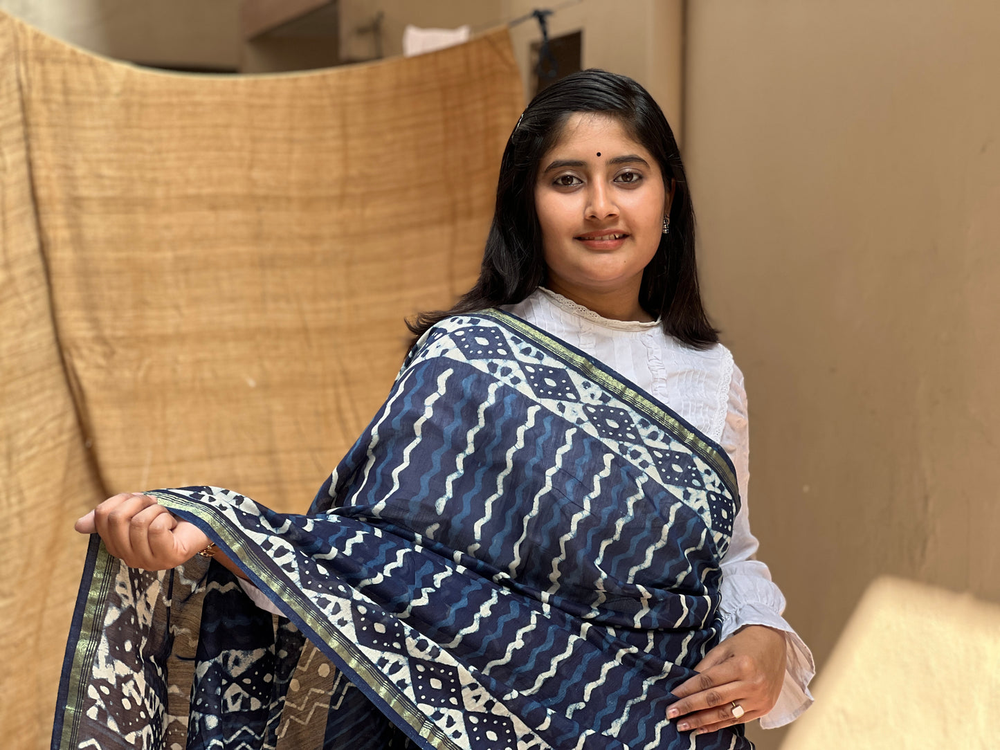 Indigo Print | Honnesha Saree