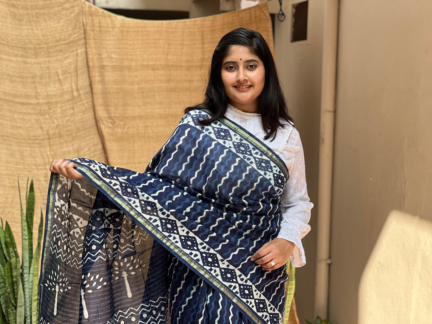 Indigo Print | Honnesha Saree