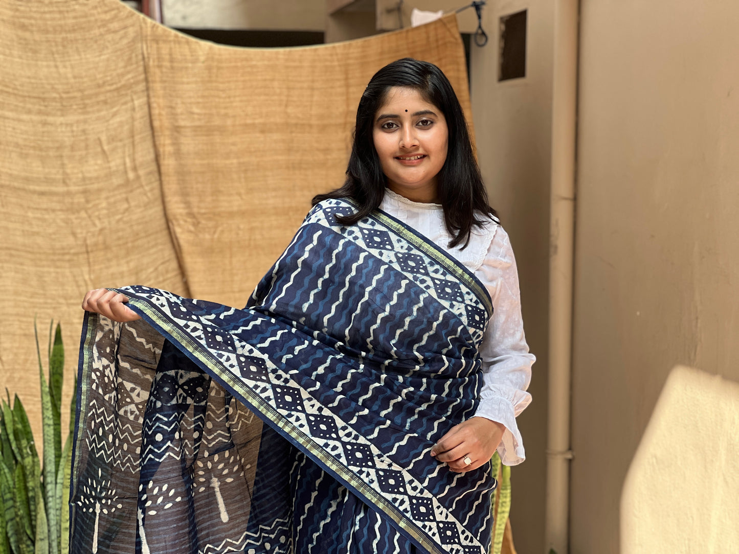 Indigo Print | Honnesha Saree