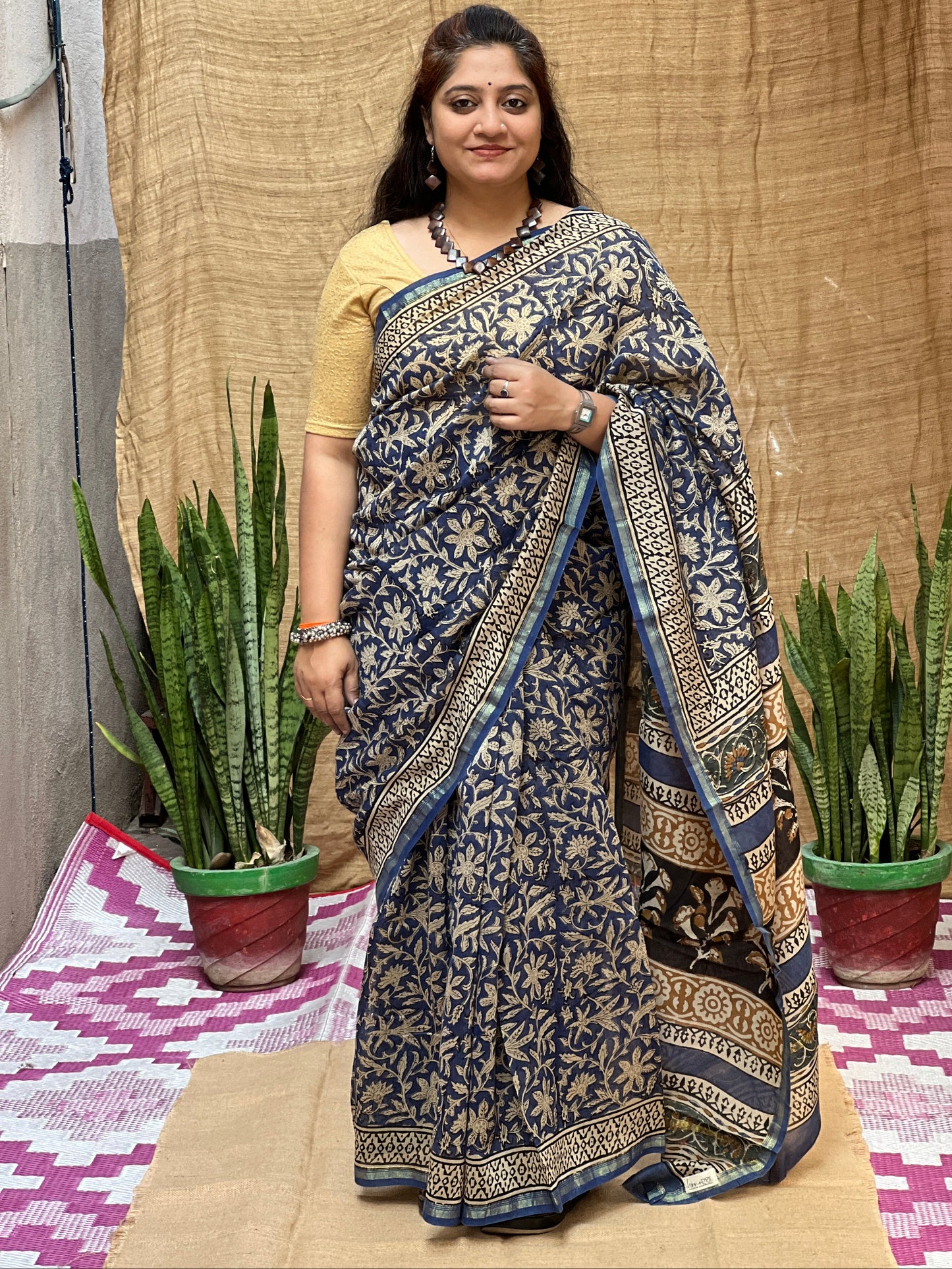 Bagru Print Blue | Honnesha Handloom