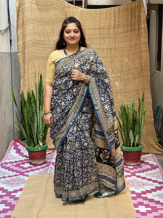 Bagru Print Blue | Honnesha Handloom