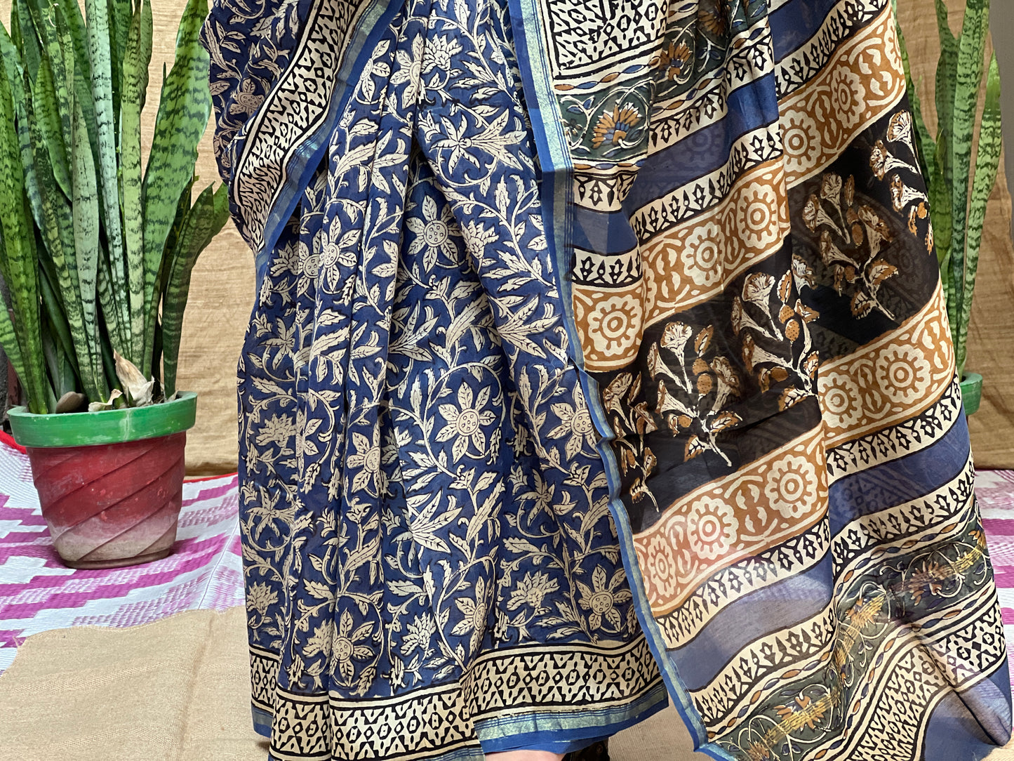 Bagru Print Blue | Honnesha Handloom