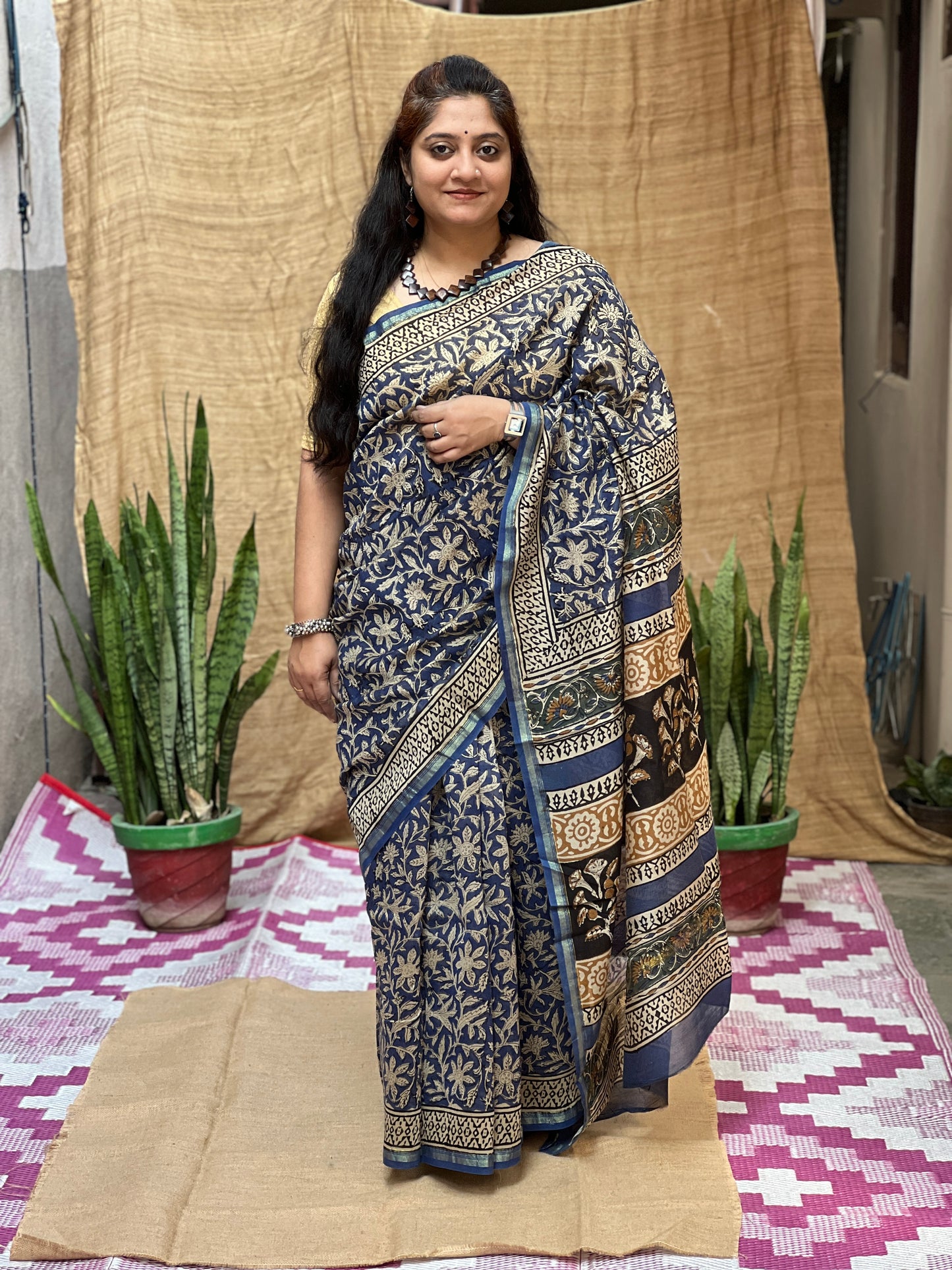 Bagru Print Blue | Honnesha Handloom