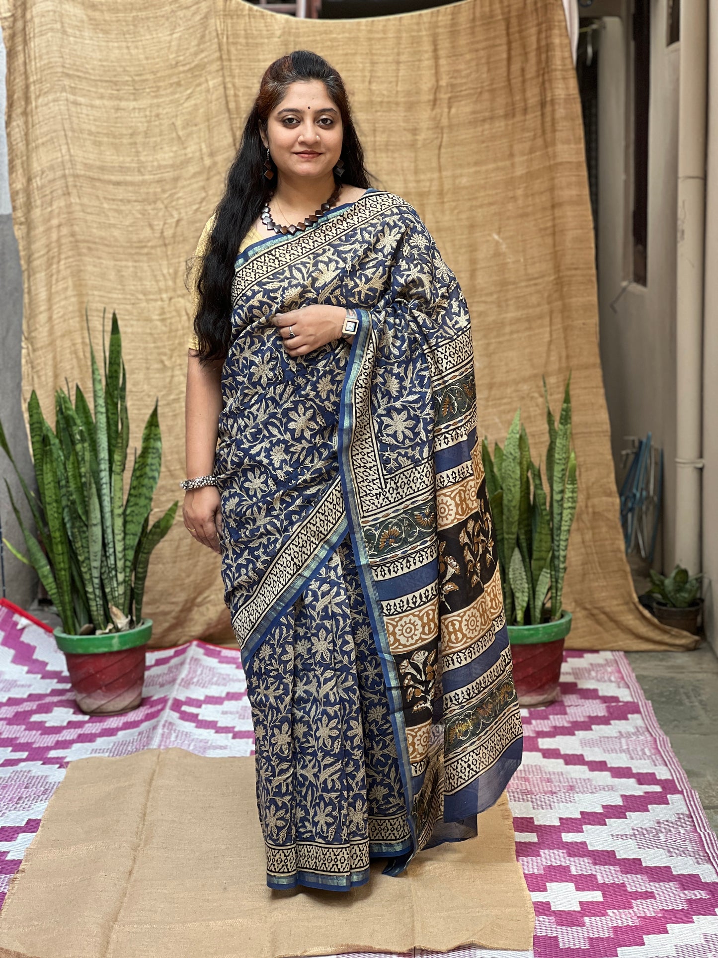 Bagru Print Blue | Honnesha Handloom