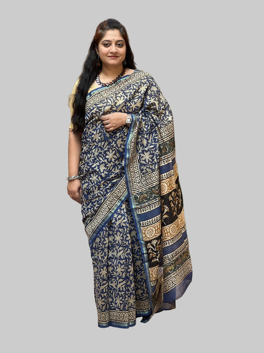 Bagru Print Blue | Honnesha Handloom