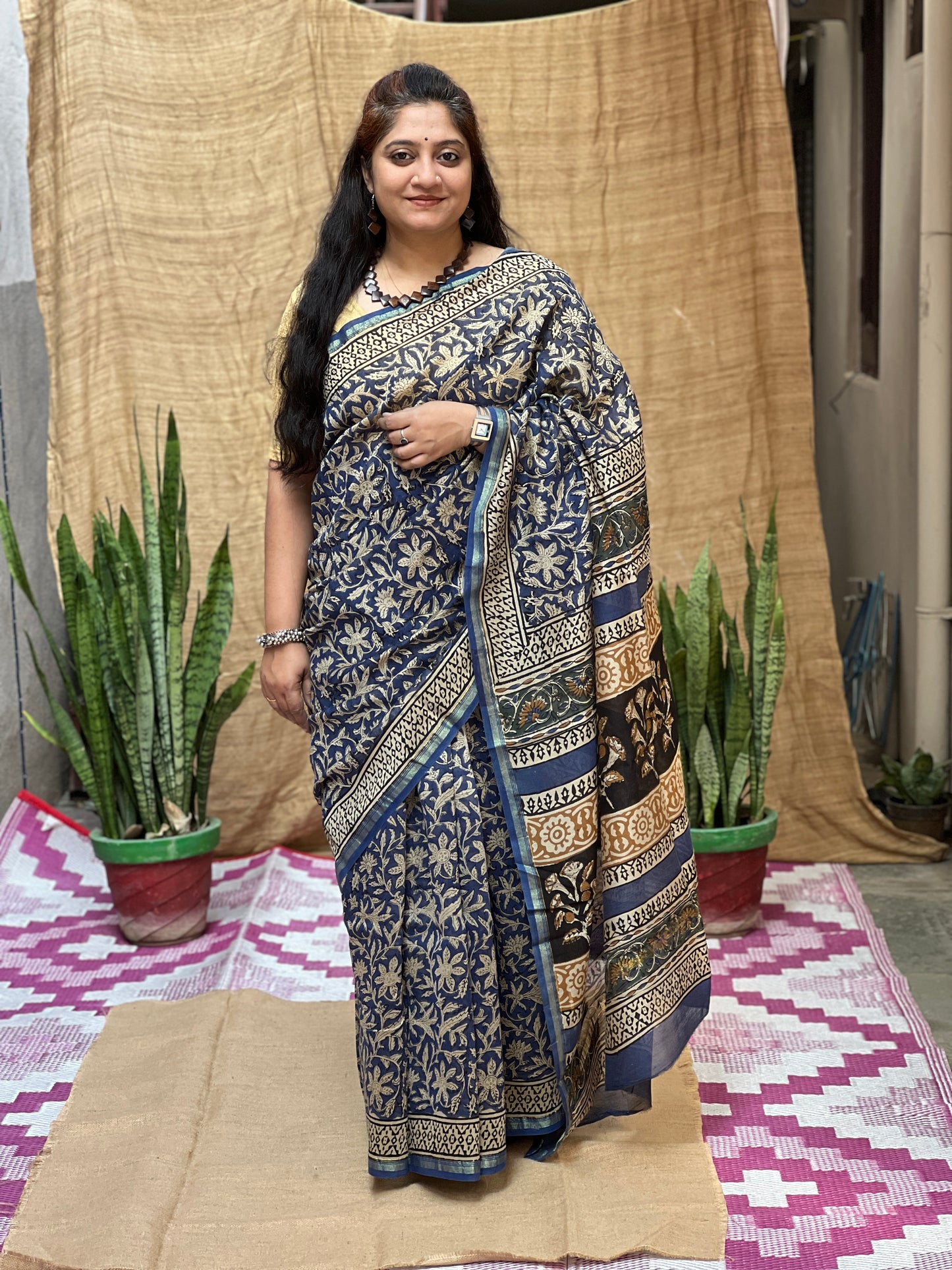 Bagru Print Blue | Honnesha Handloom