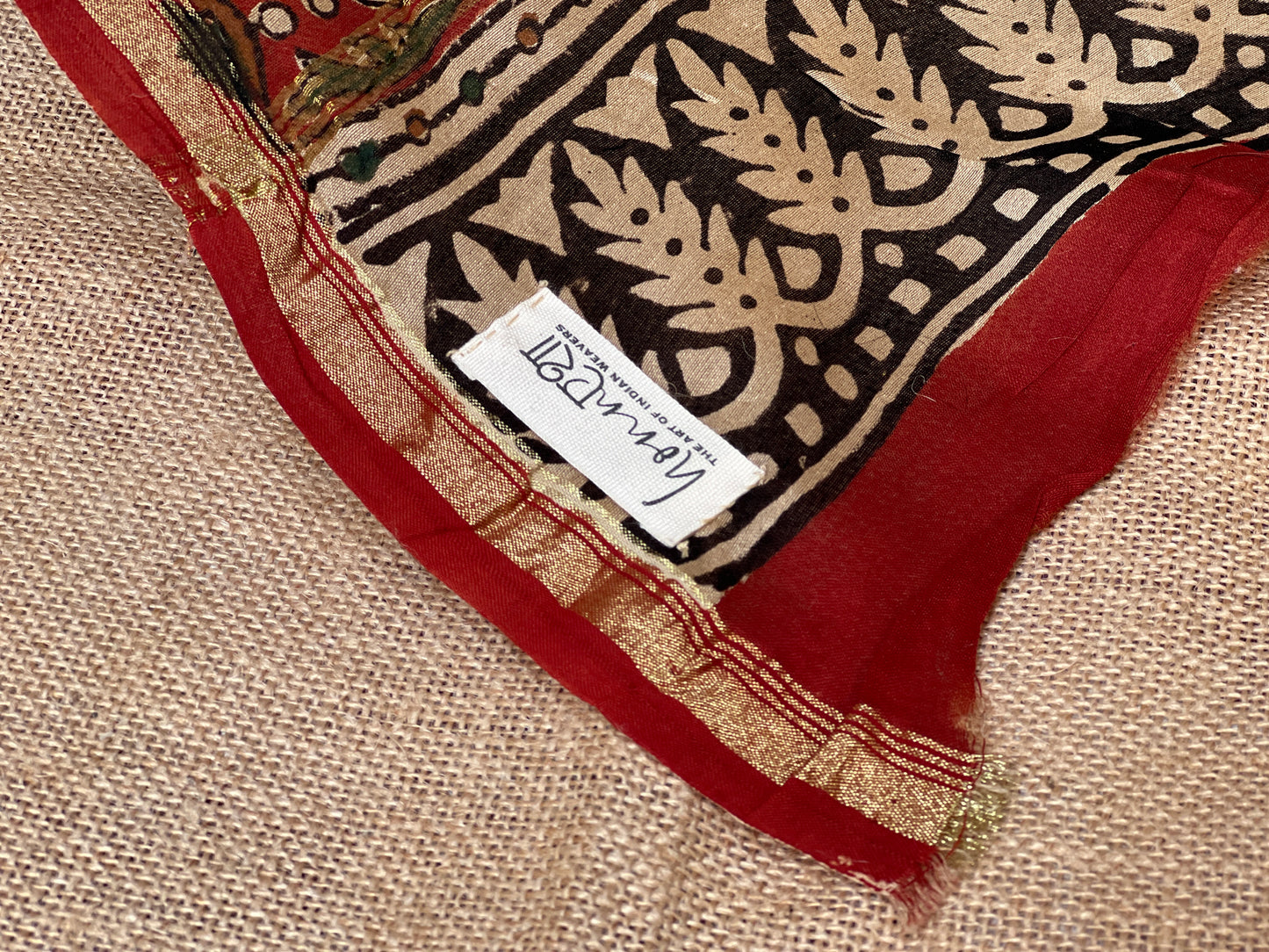 Bagru Print Black & Red | Honnesha Handloom