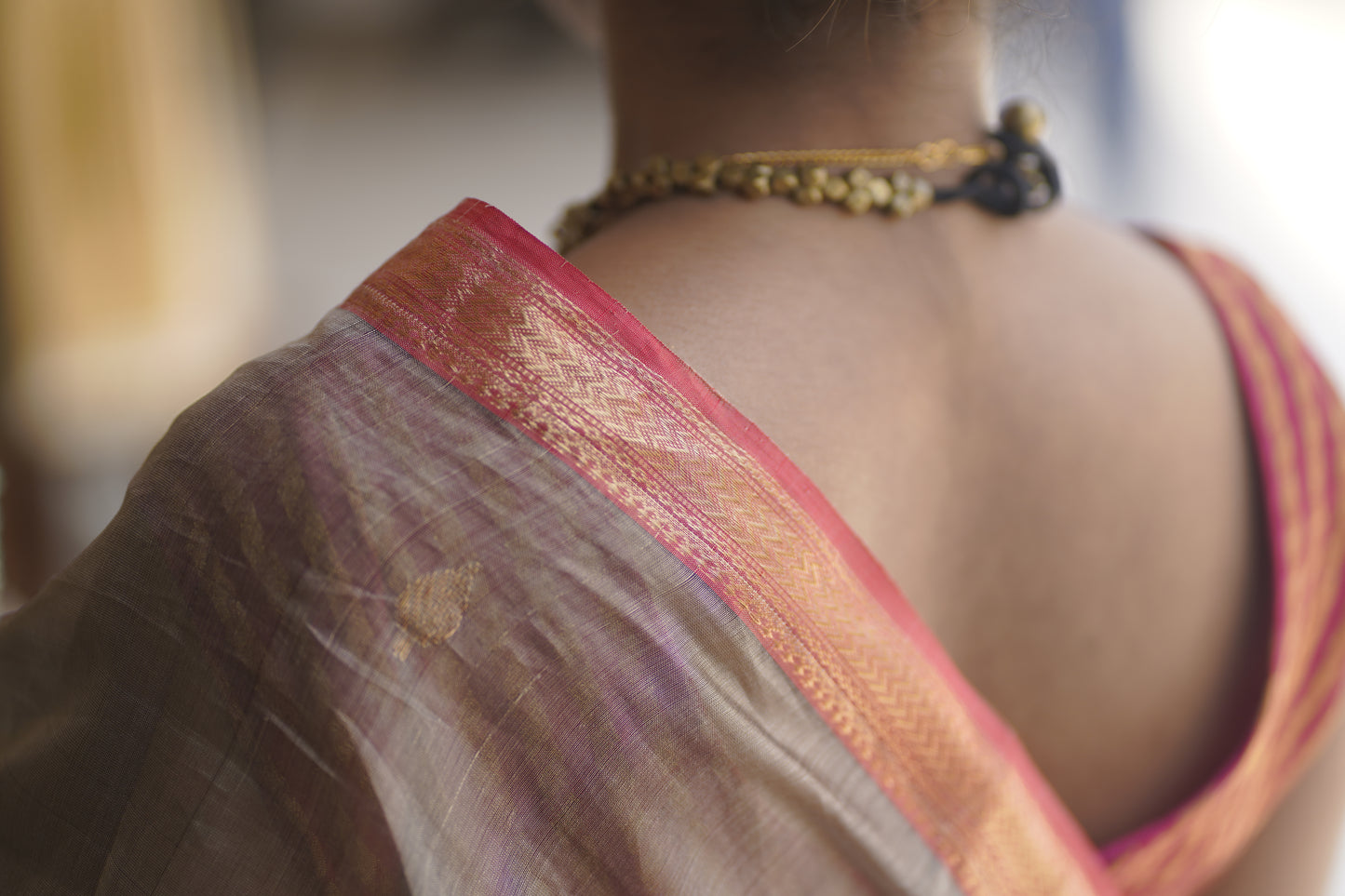 Chandrika | Beige Honnesha Handloom Saree