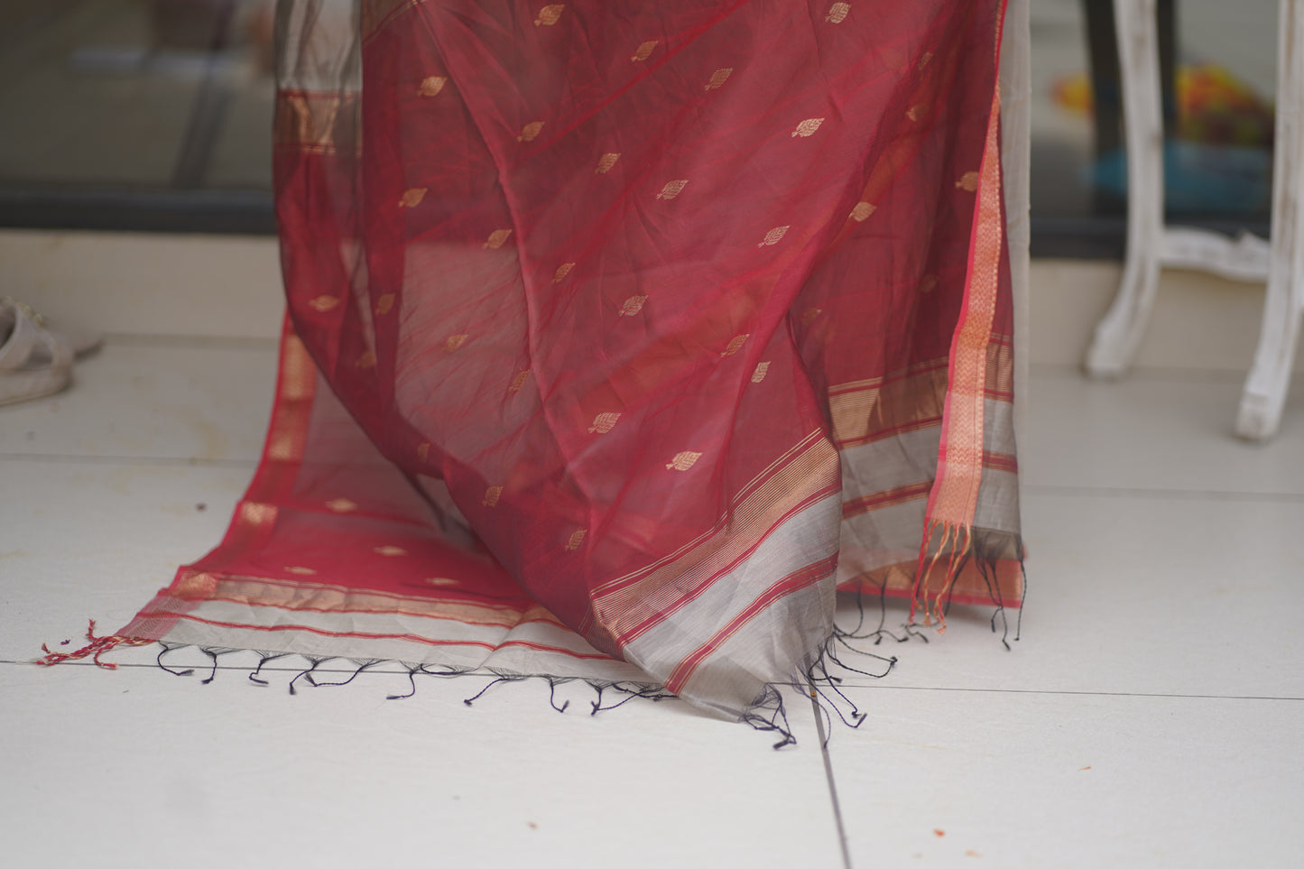 Chandrika | Beige Honnesha Handloom Saree