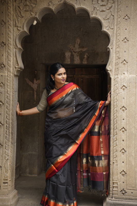 Lily Loom | Black | Cotton Silk Saree