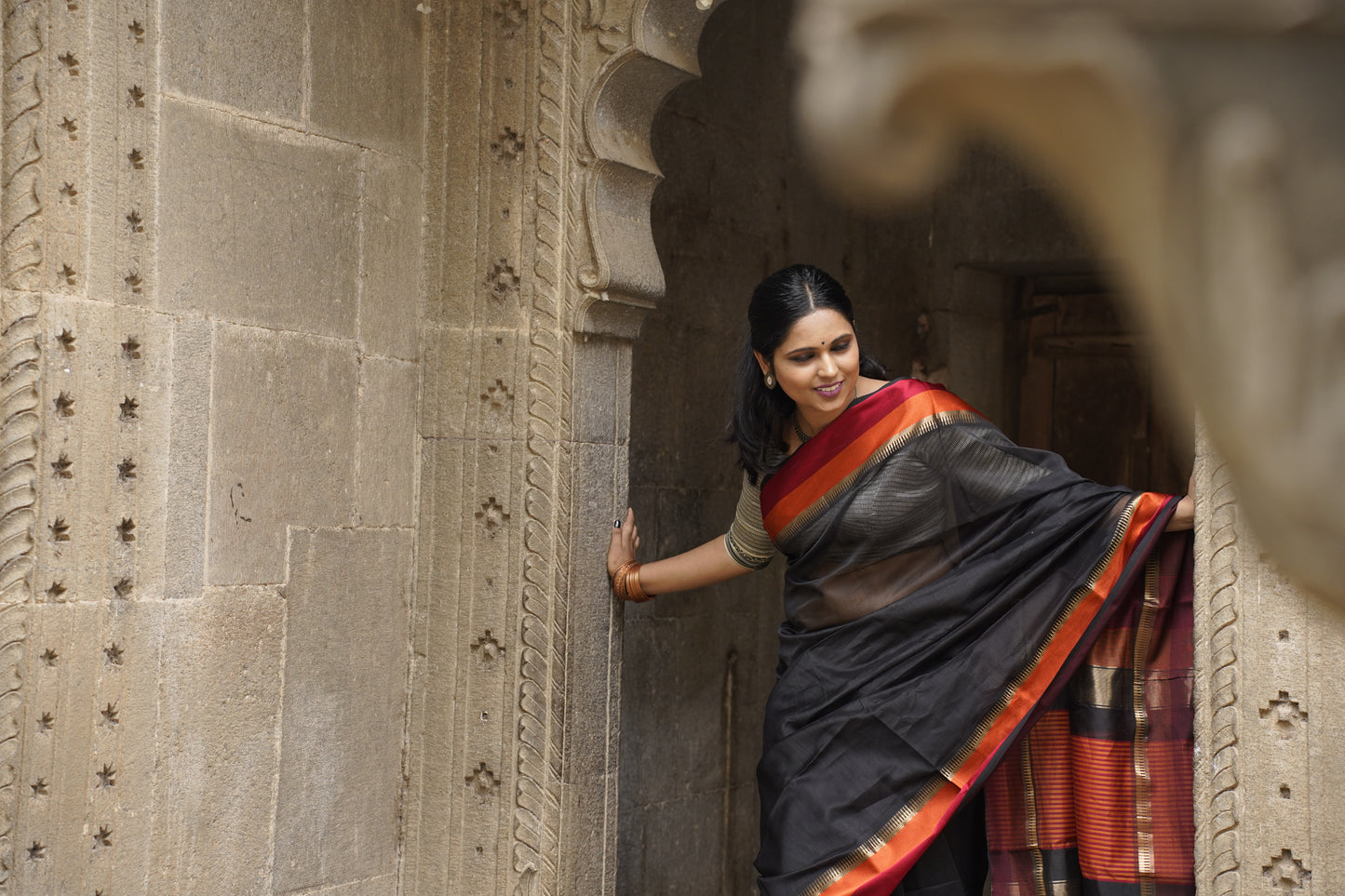 Lily Loom | Black | Cotton Silk Saree