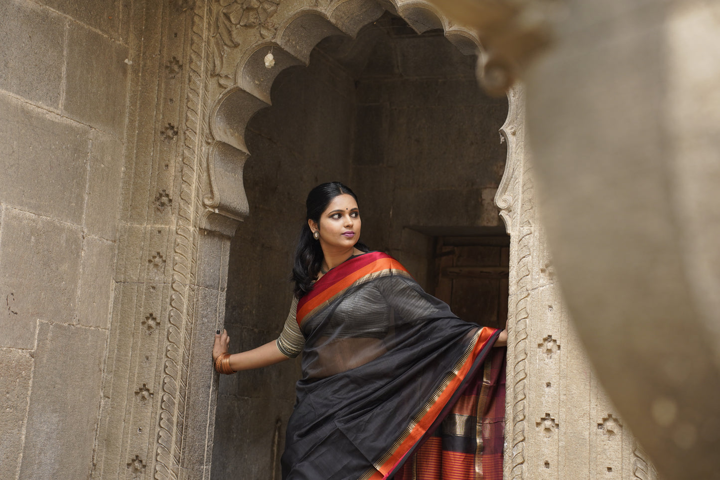 Lily Loom | Black | Cotton Silk Saree