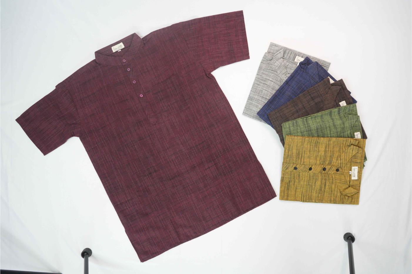Khadi Half sleeve short kurta | Honnesha