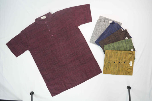 Khadi Half sleeve short kurta | Honnesha